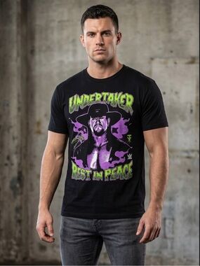 WWE Undertaker Black and Purple Graphic Tee